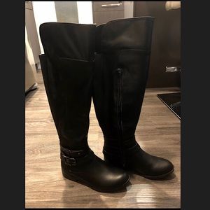 Black knee-high boots